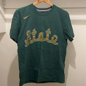 Nike Michigan State Spartans “State” gold tee; size S